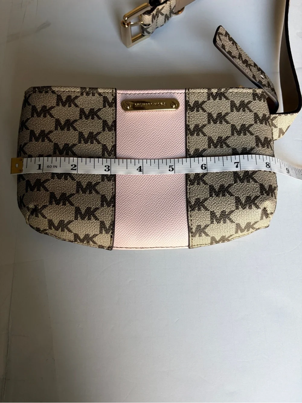 Michael Kors MK Signature Monogram Pink Belt Bag Fanny Pack S/M